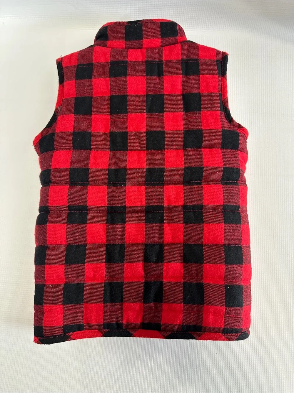 Mud Pie Red and Black Buffalo Plaid Sherpa-Lined Vest toddler 2t/3t